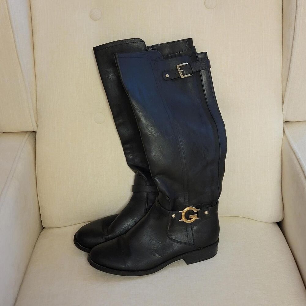 Guess Women's Black Leather Boots